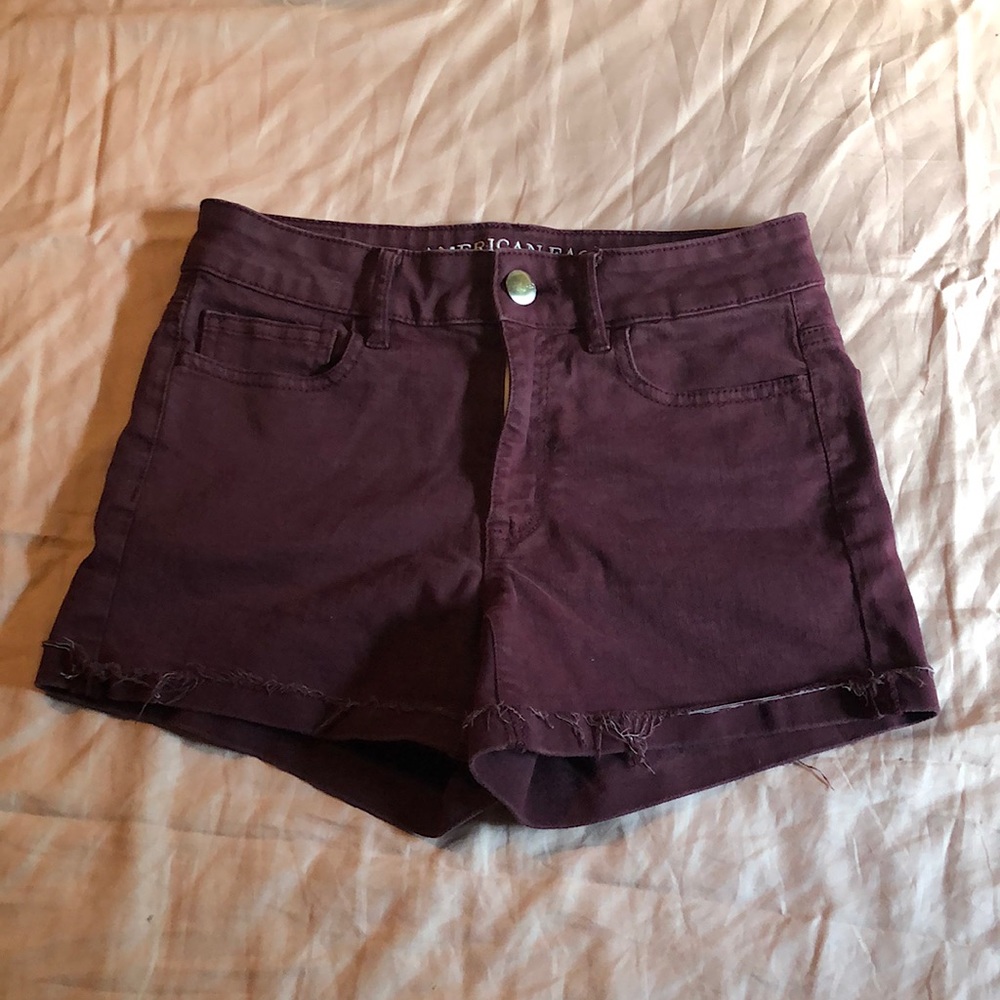 American eagle high rise Shorties maroon